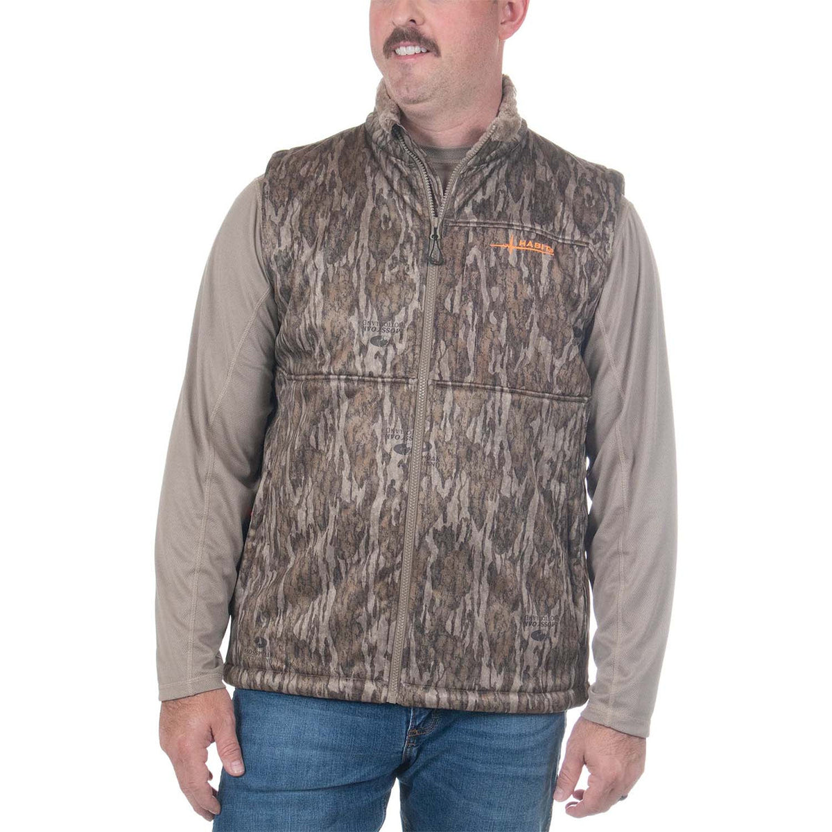 Habit Early Dawn Sherpa Shell Vest image in Mossy Oak Bottomland