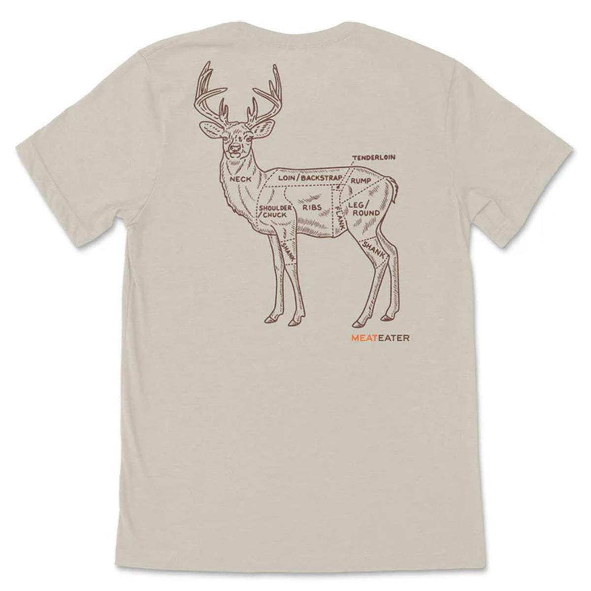 MeatEater Field To Table T-Shirt Back Image in Natural