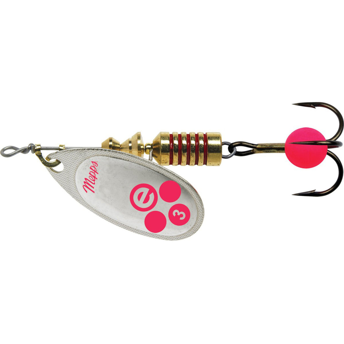 Mepps Fishing Lure Aglia E-Plain Treble - Silver Hot Pink 1/4oz