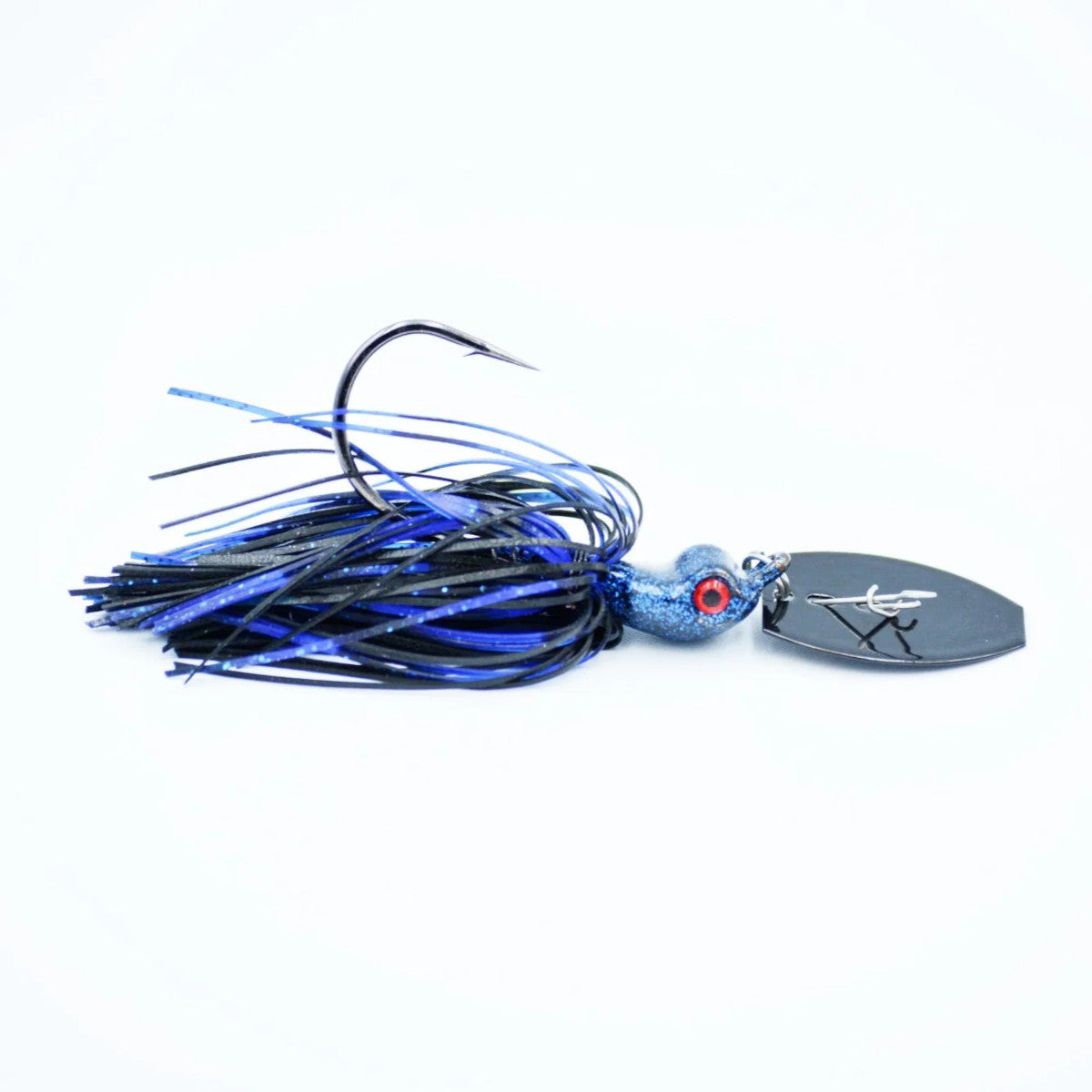 Motion Fishing Seeker Bladed Jig Image in Black and Blue