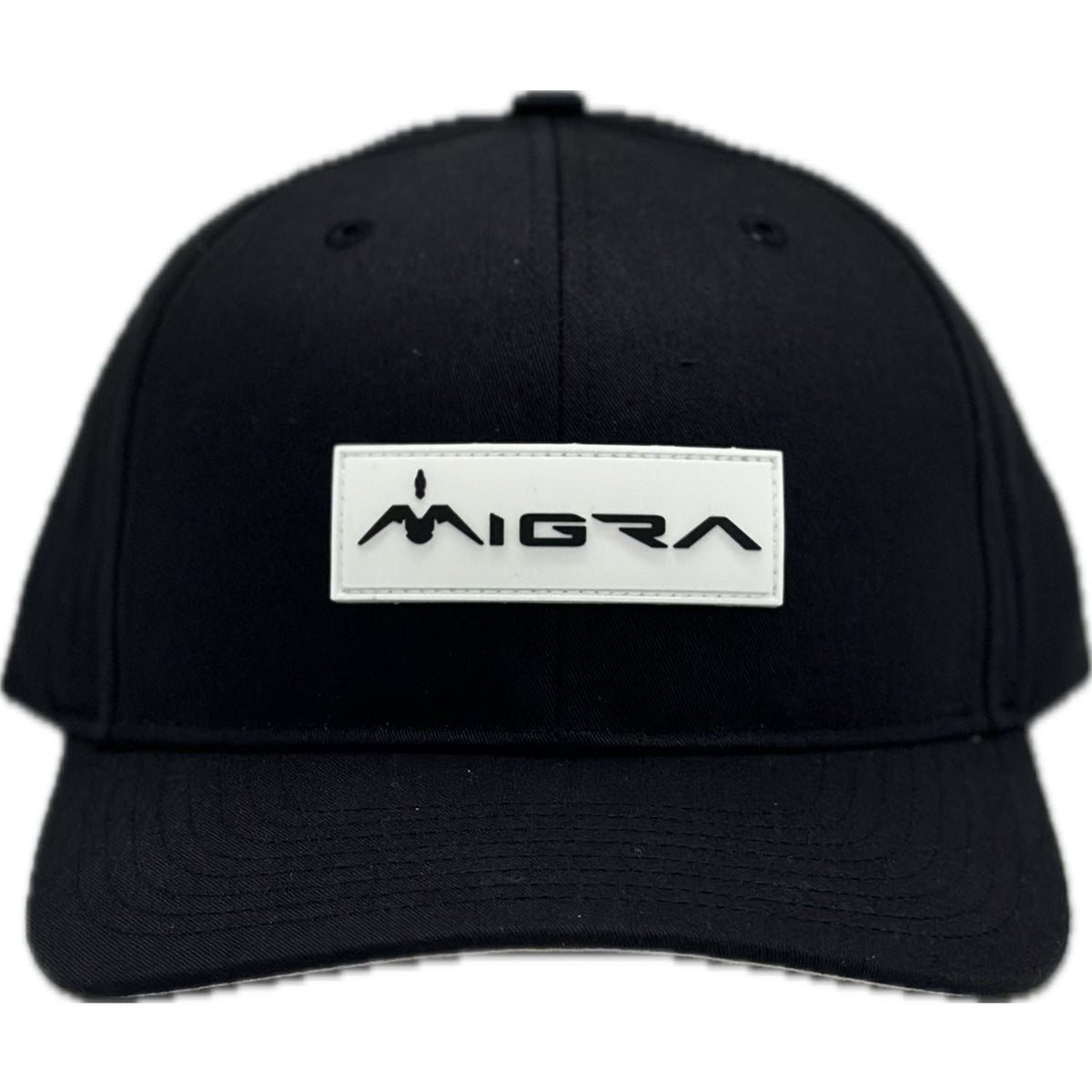 Image of the Migra Black PVC Patch Hat.