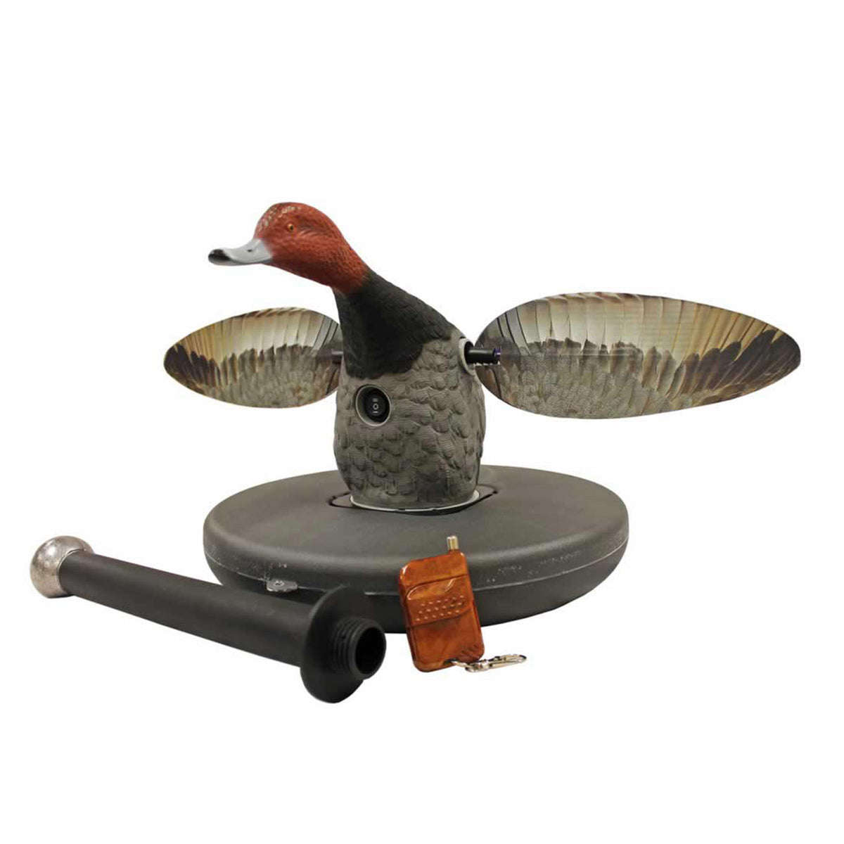 Disassembled Image of the Mojo Elite Series Redhead Floating Spinning Wing Duck Decoy.