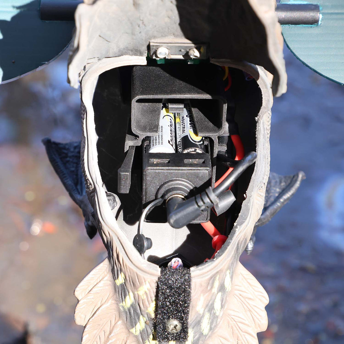 MOJO Outdoors Green-Winged Teal Spinning Wing Duck Decoy Battery Compartment Image