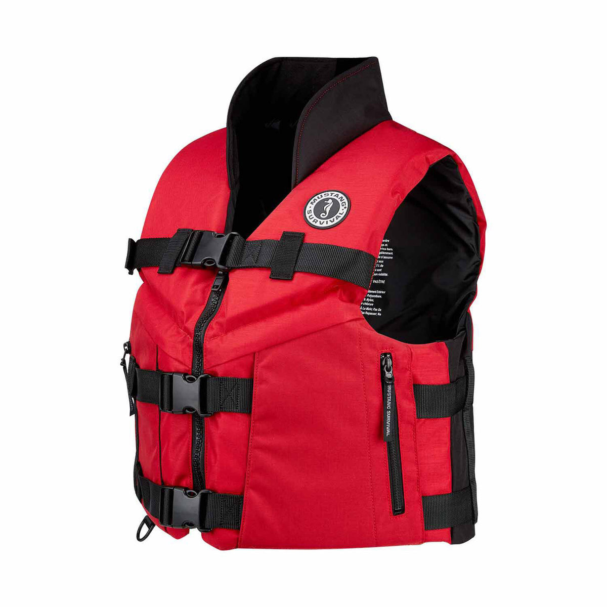 Tilted image of the Mustang Survival Accel 100 Fishing Foam Vest.