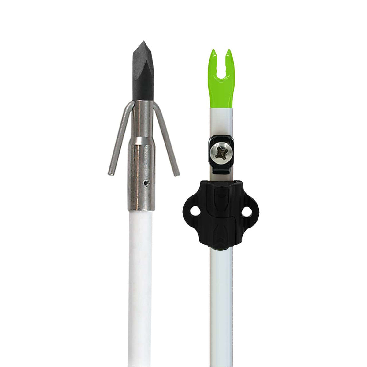 Muzzy Bowfishing Fiberglass or Carbon Composite Bowfishing Arrows Image in Gar White Fiberglass