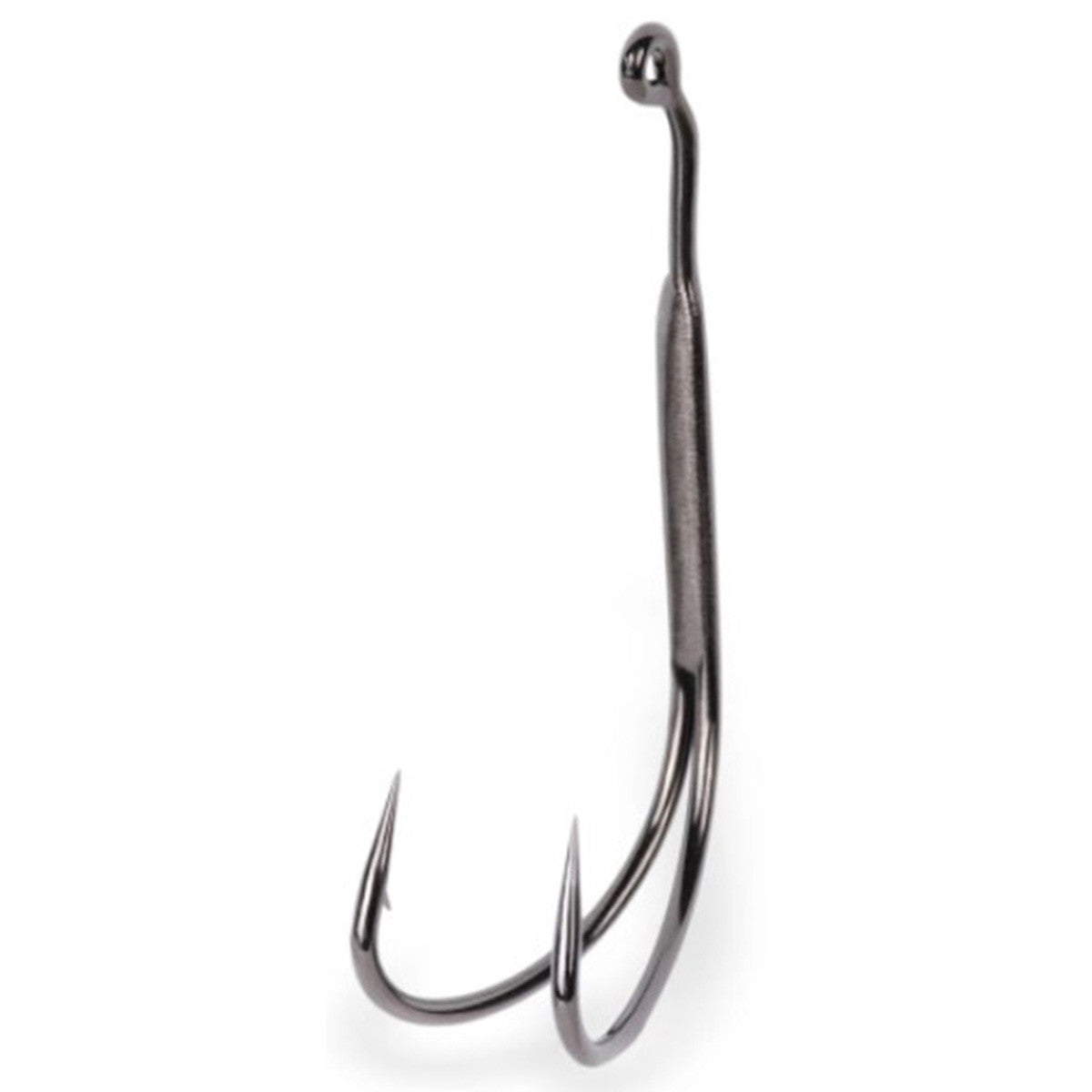 Side image of Mustad Plastic 1X Frog Double, 28º Wide Gap Hook with Spring