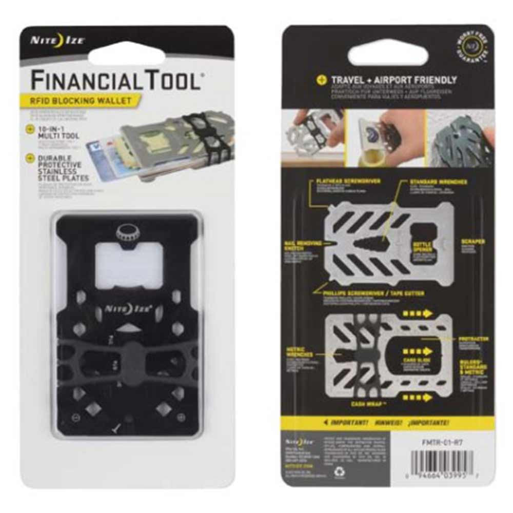 Image of the Nite Ize Financial Tool RFID Blocking Wallet in Black.