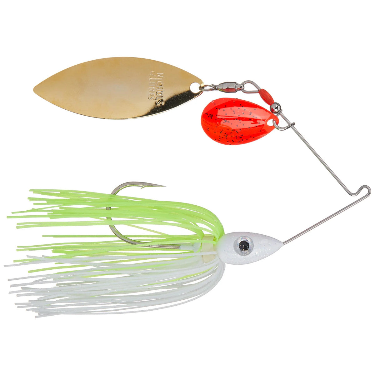 Colorado Willow Kicker Series Spinnerbait - White & Chartreuse