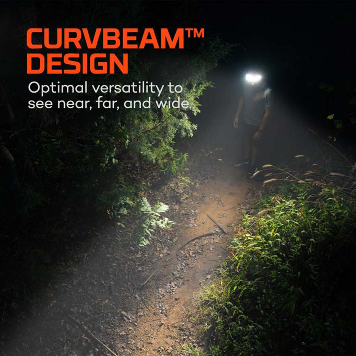Product Design Image of the Nebo Lighting CurvBeam 600 Flex Headlamp.
