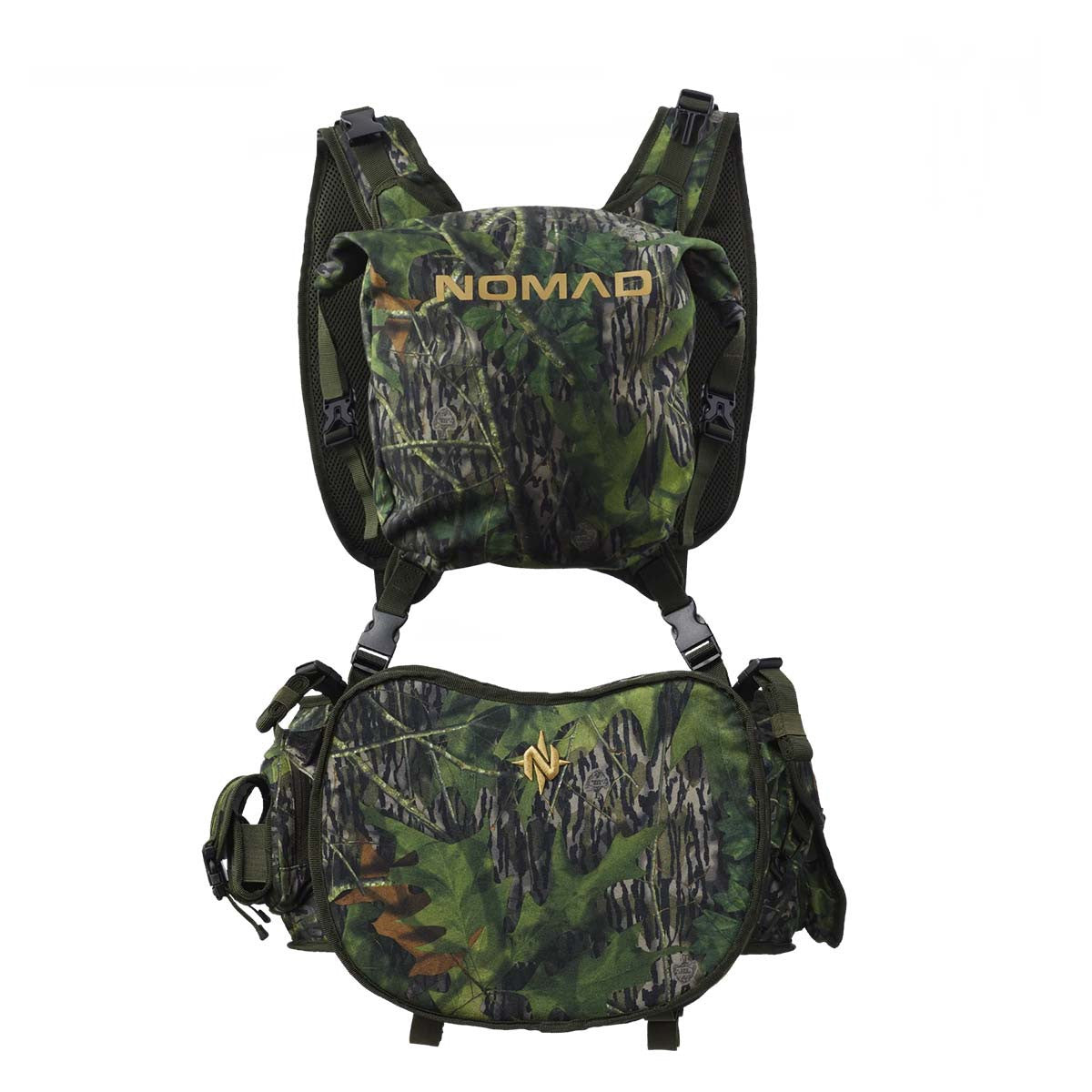 Nomad Pursuit Convertible Turkey Vest - Mossy Oak Shadowleaf Mossy Oak Bottomland