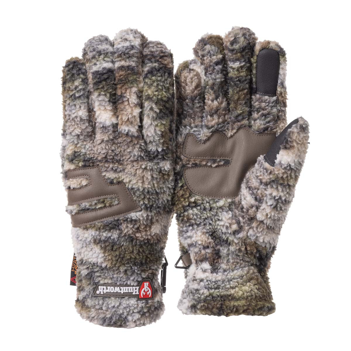 Huntworth Heat Boost Windproof Berber Hunting Gloves Image in Tarnen Camo