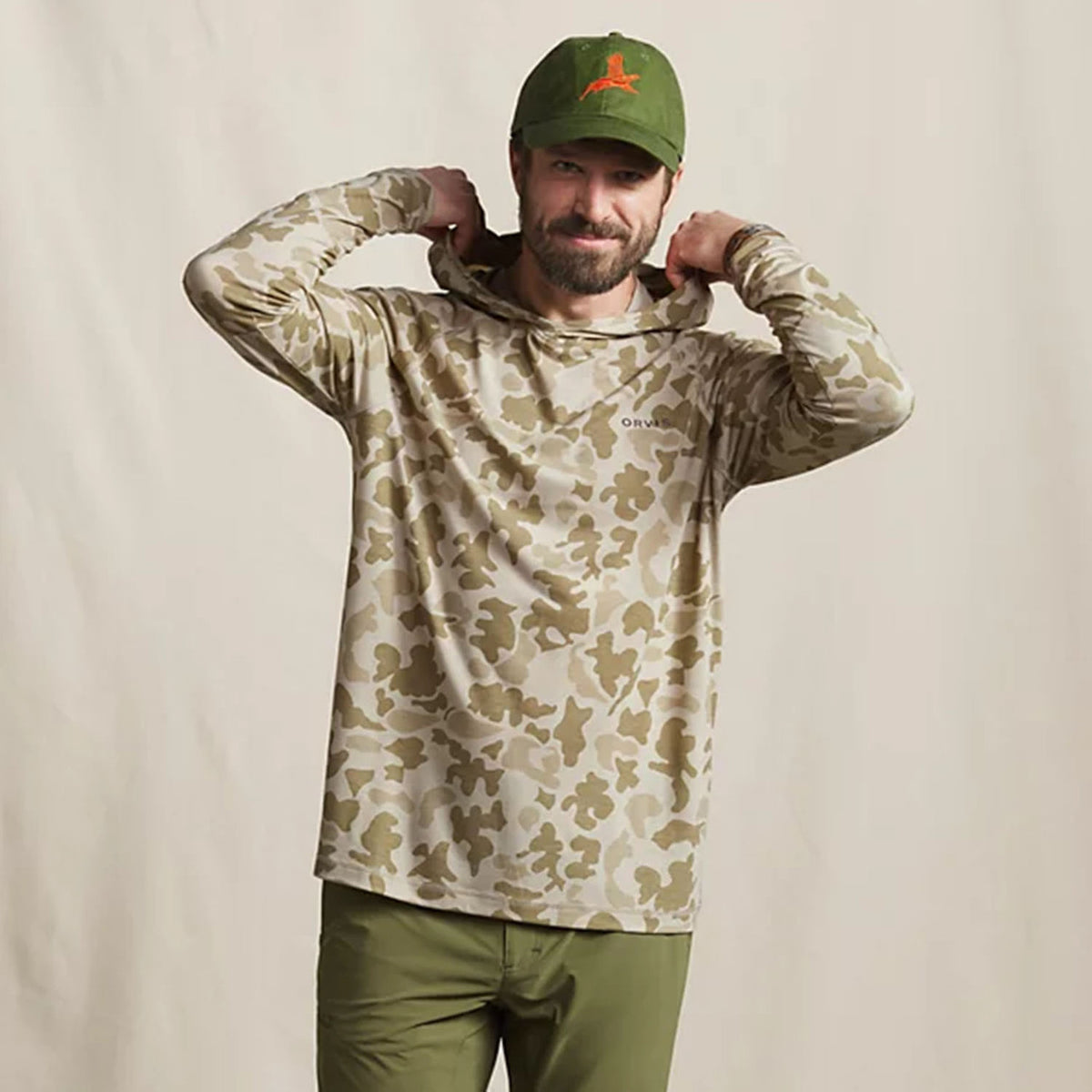 Front Model Image of the Orvis DriCast Hoodie.