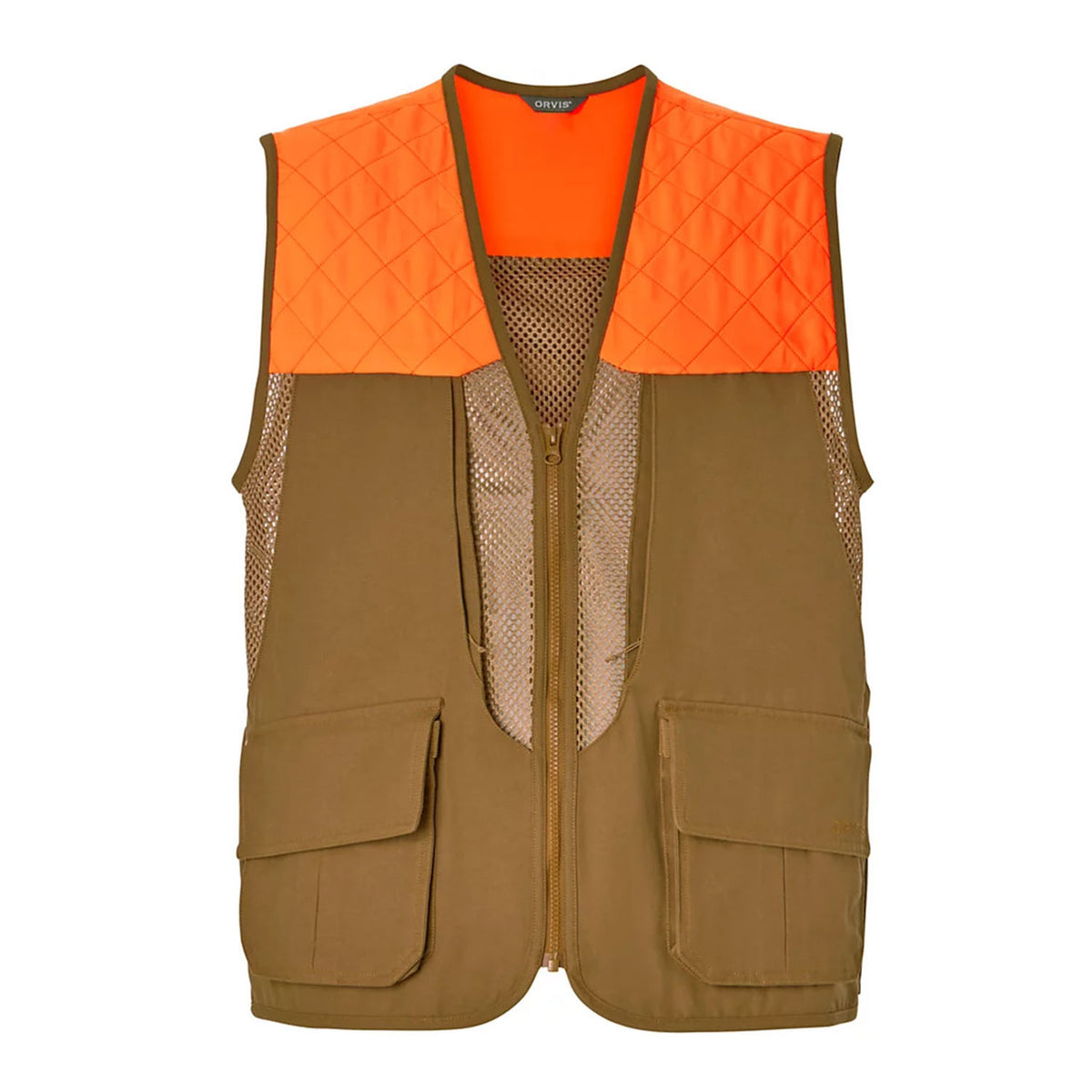 Image of the Orvis Upland Hunting Vest in Blaze/Field Khaki