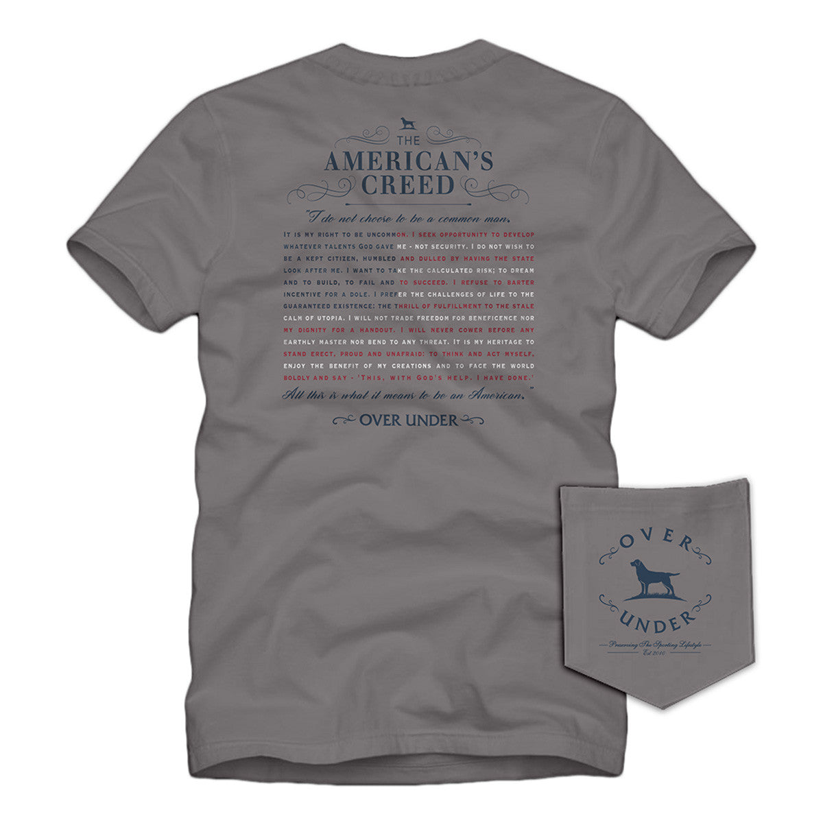 Over Under American's Creed Short Sleeve T-Shirt - Hurricane