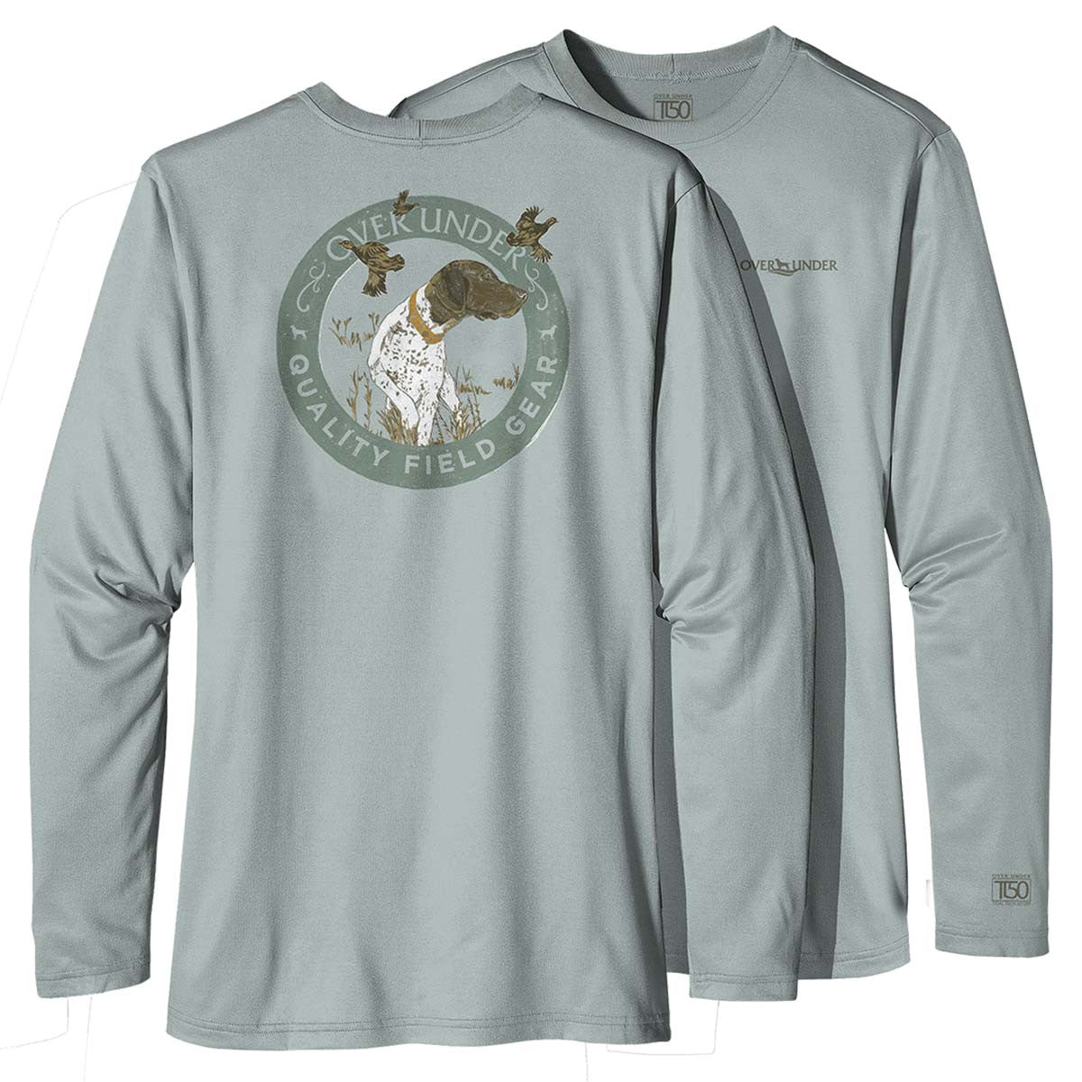 Over Under Tidal Tech Pointer Hunting Quail Long Sleeve T-Shirt - Bay