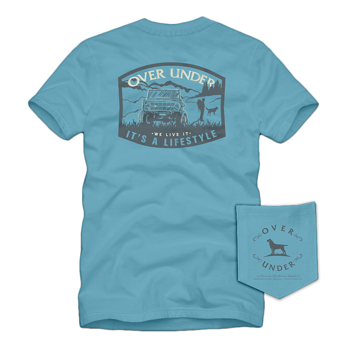 Over Under We Live It Short-Sleeve T-Shirt Image in Beachwash