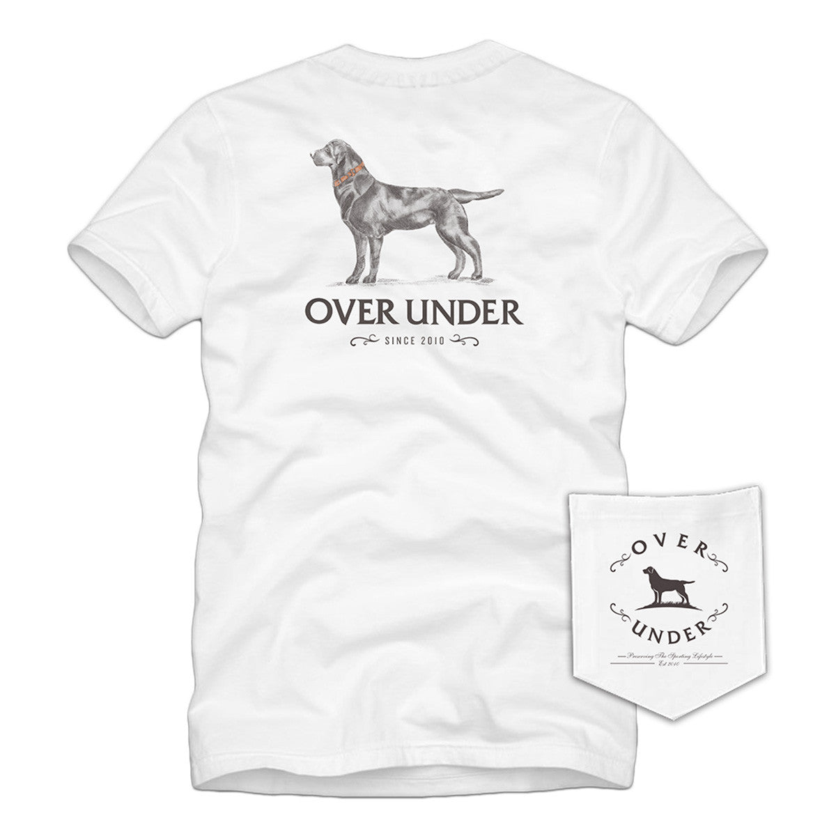 Over Under Sketched Logo Short-Sleeve T-Shirt Image in White