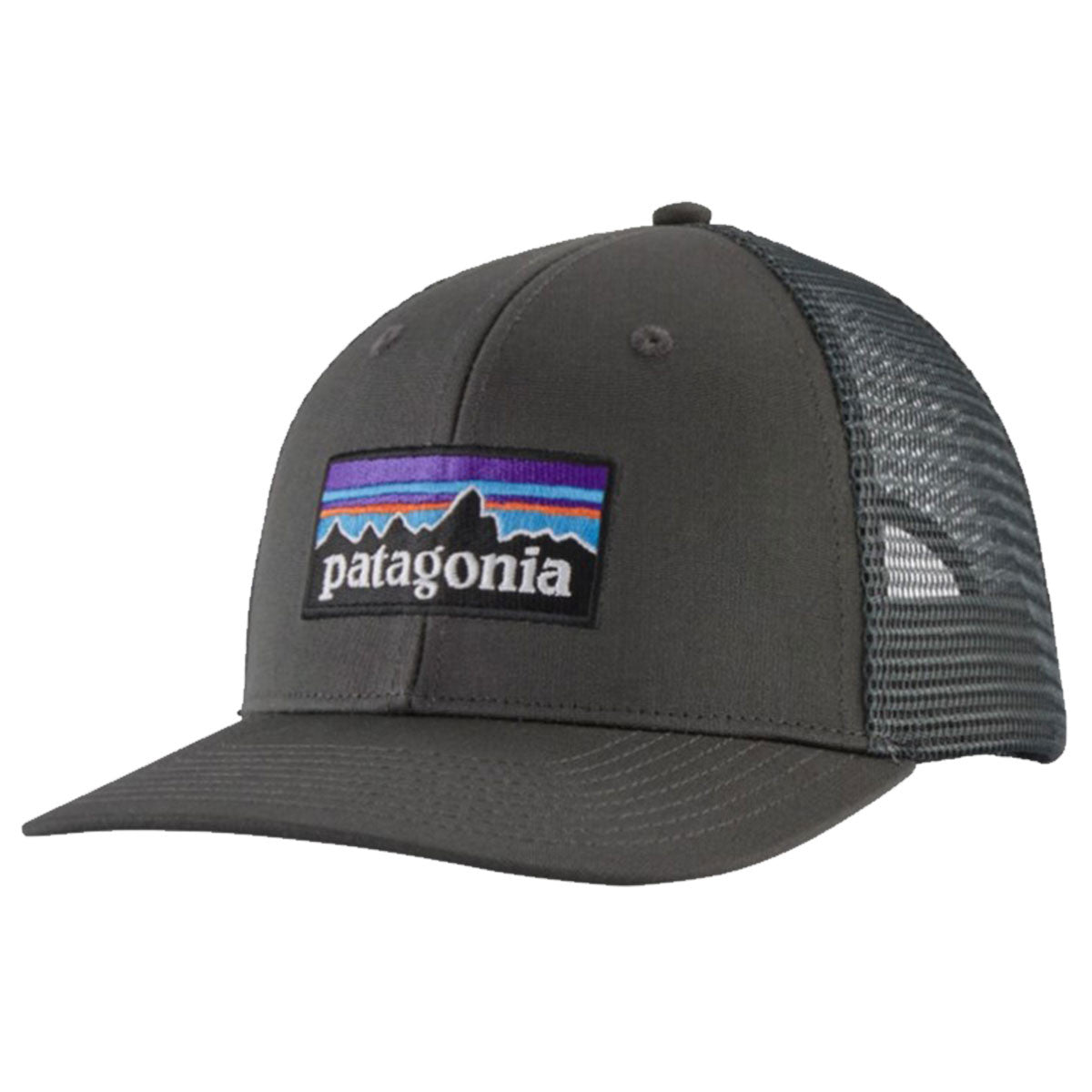 Patagonia P-6 Logo Trucker Hat Image in Forge Grey