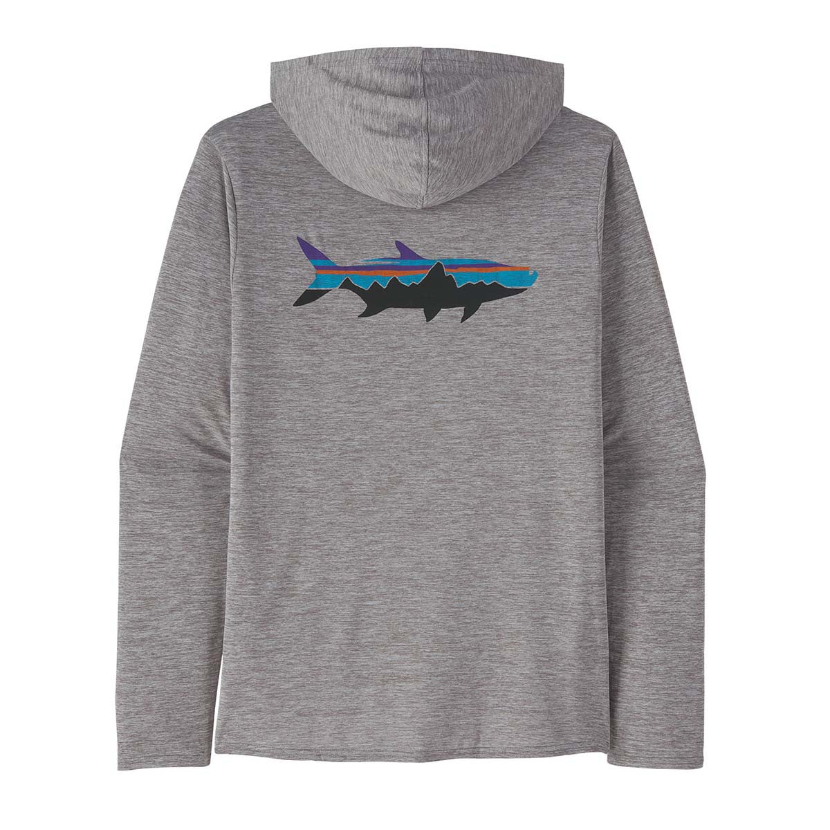 Patagonia Capilene Cool Daily Graphic Hoody Back Image in Feather Grey