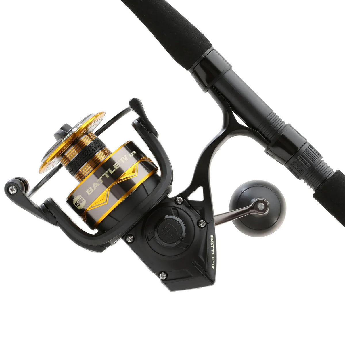 Penn Battle IV Spinning Rod and Reel Combo Reel Left Side Image.
