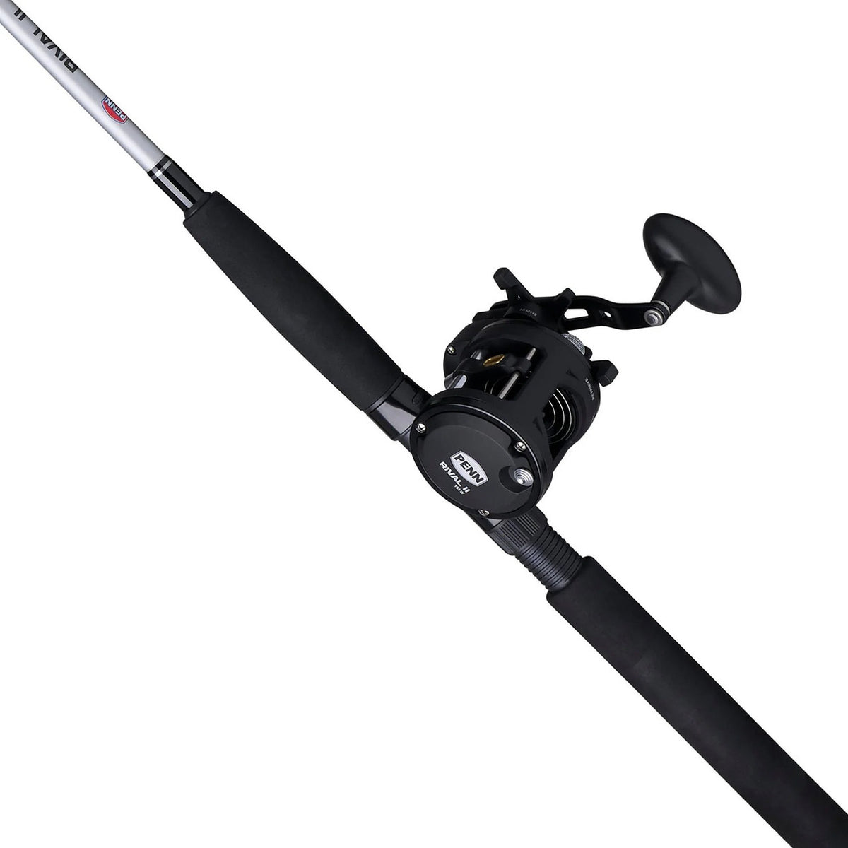 Flipped tilted image of the Penn Rival II Level Wind Combo.