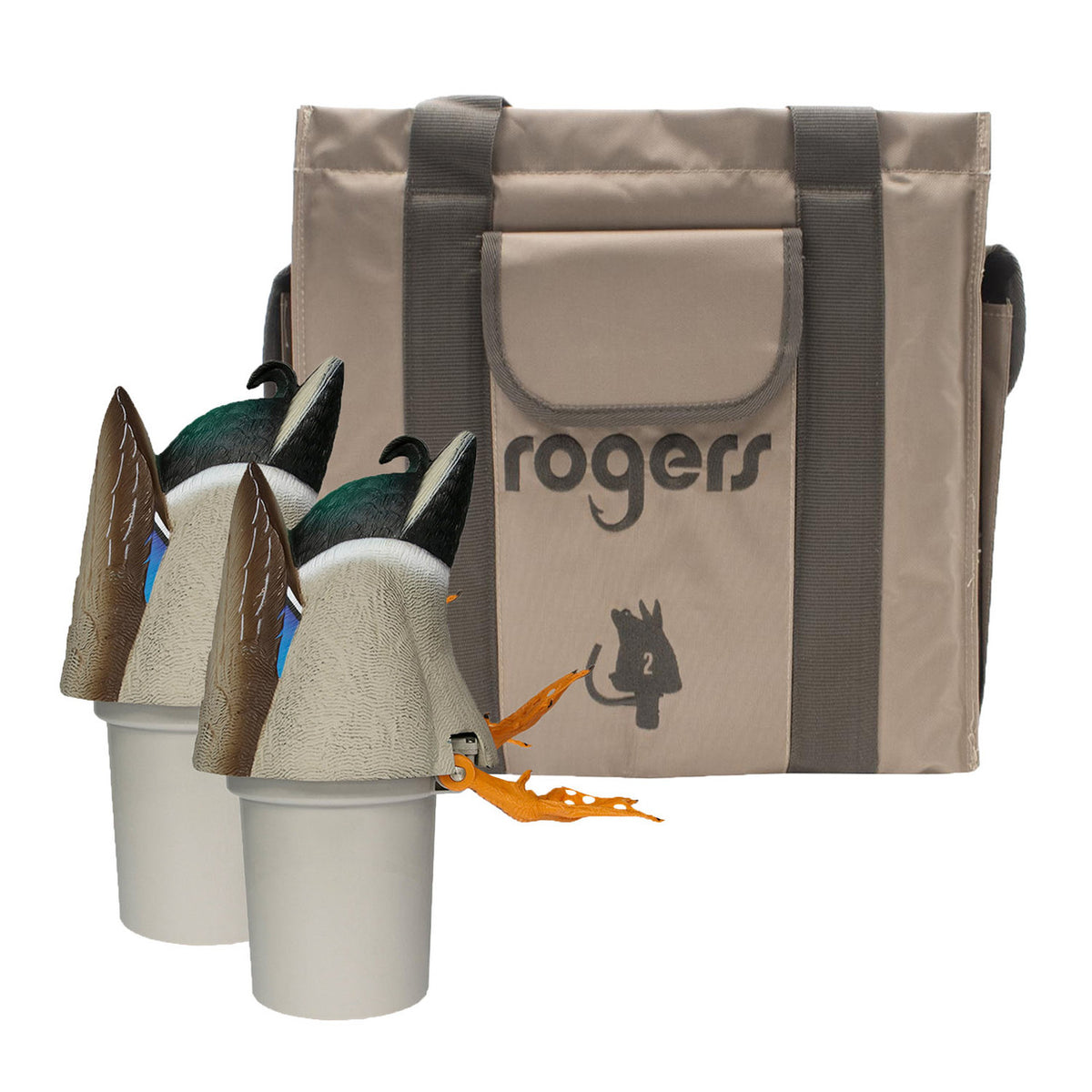 Image of the Two Avian-X Power Kicker Floating Duck Decoy with 2-Slot Water Motion Decoy Bag Bundle.