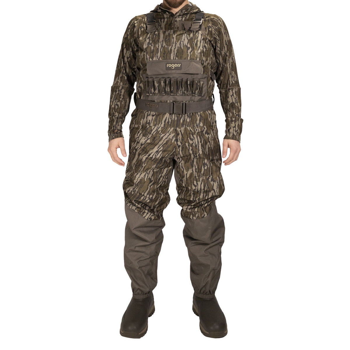 Rogers Elite 2N1 Insulated Breathable Wader Model Image in Mossy Oak Original Bottomland