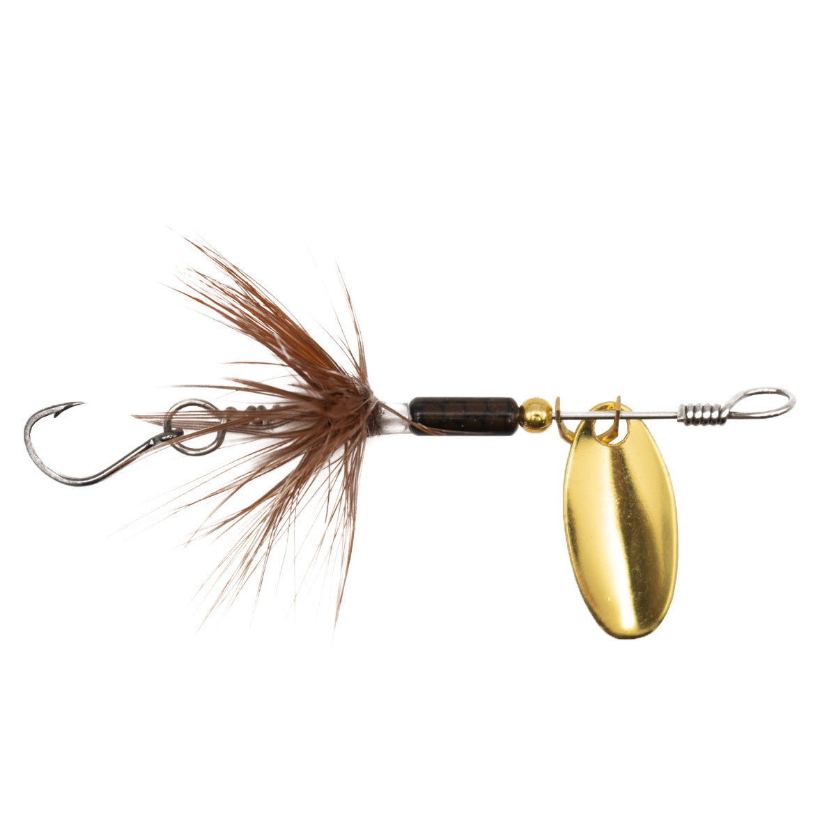 Rogers Beeline Spinner with Gold Single Hook Image in Brown