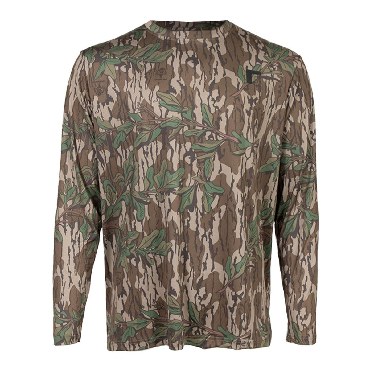image of Rogers Elite Chill Long Sleeve Tee with Bug Protection in Mossy Oak Greenleaf.
