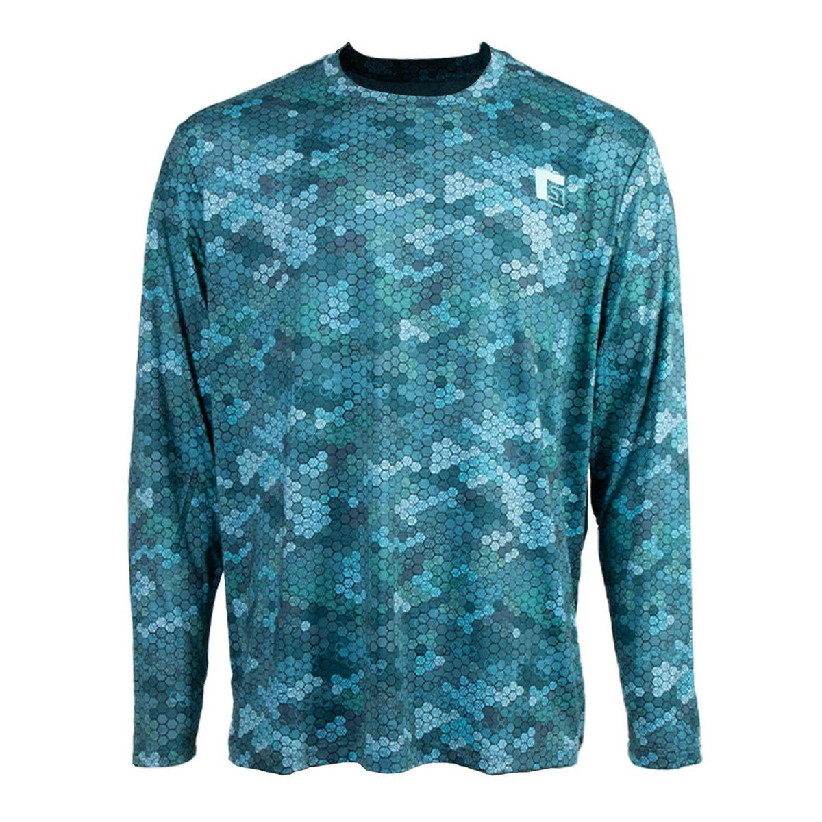 image of Rogers Elite Chill Long Sleeve Tee with Bug Protection in Blue Hex.