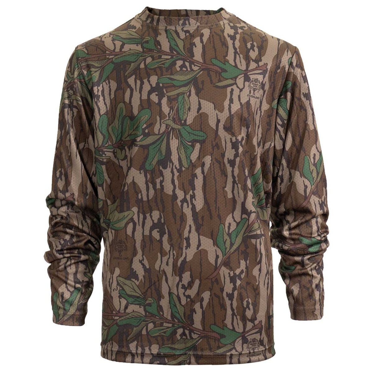 Image of the Rogers Youth Verge Long Sleeve Tee with Bug Protection in Mossy Oak Greenleaf