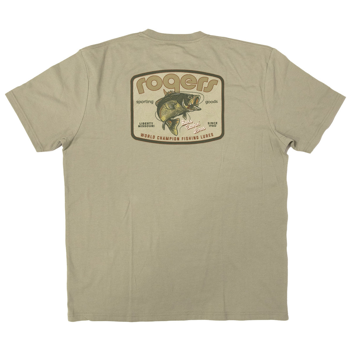 back image of Rogers World Champion Lures T-Shirt.