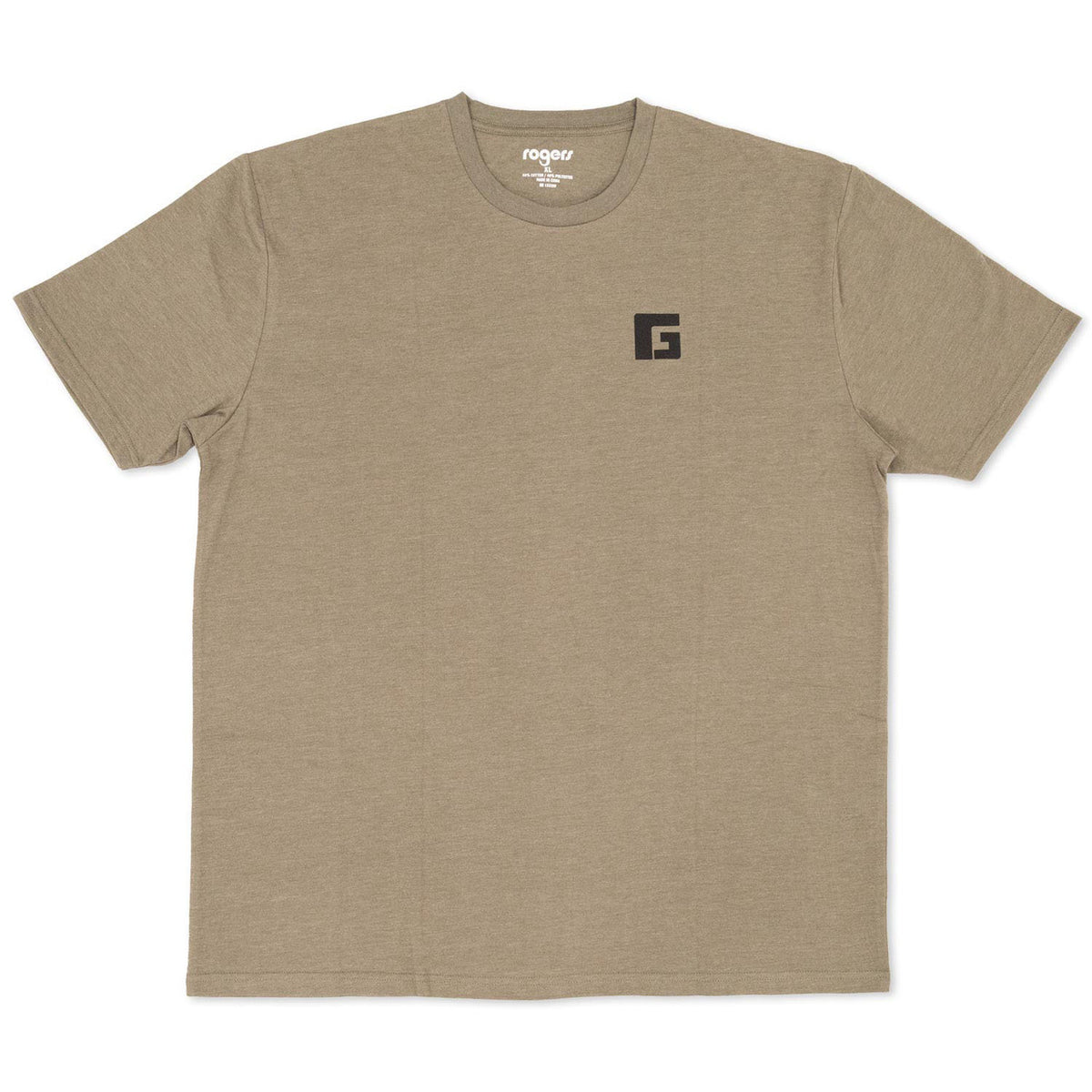 front image of Rogers Lab and Duck T-Shirt Kalamata Dark Heather.