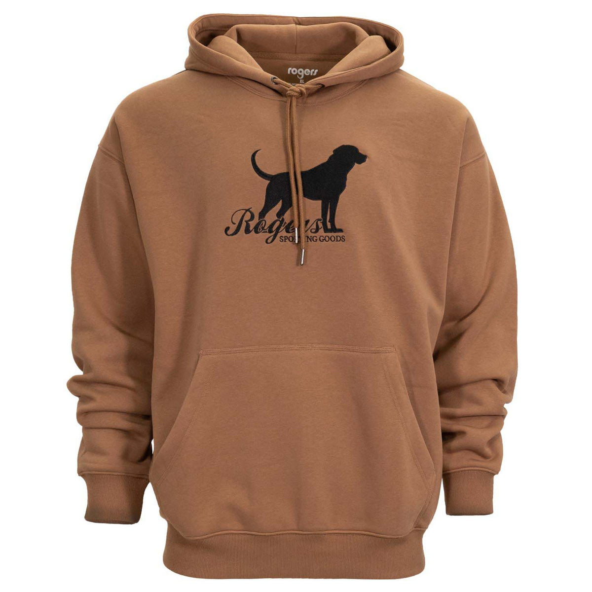 Image of the Rogers Sporting Goods Vintage Black Lab Hoodie in Golden Pecan