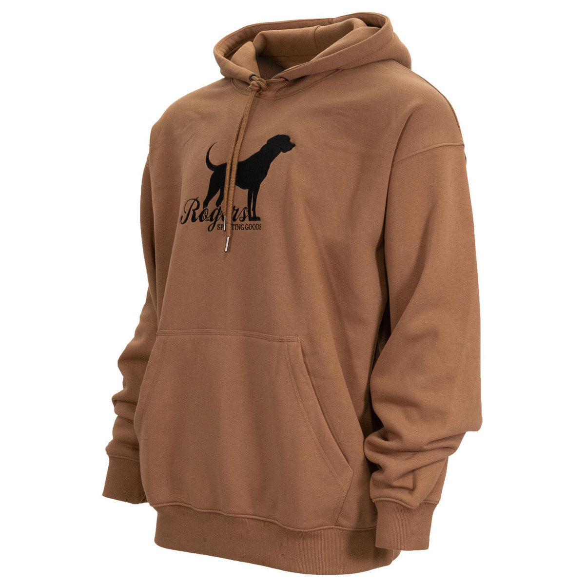 Side image of the Rogers Sporting Goods Vintage Black Lab Hoodie.