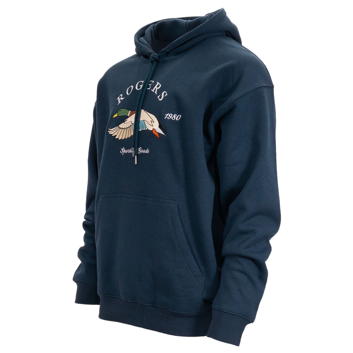 Tilted image of the Rogers Vintage Mallard Flight Hoodie.