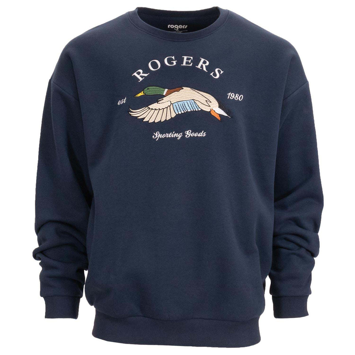 Image of the Rogers Sporting Goods Vintage Mallard Flight Crewneck Sweatshirt in Navy