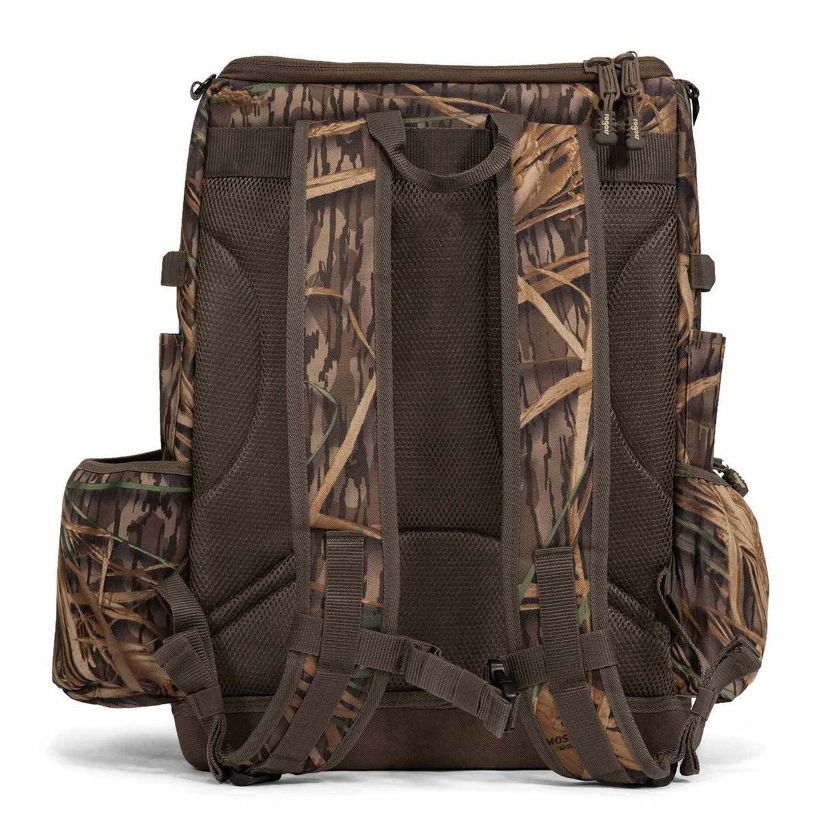 Back image of the Elite Double Spinning Wing Backpack in Original Shadowgrass.