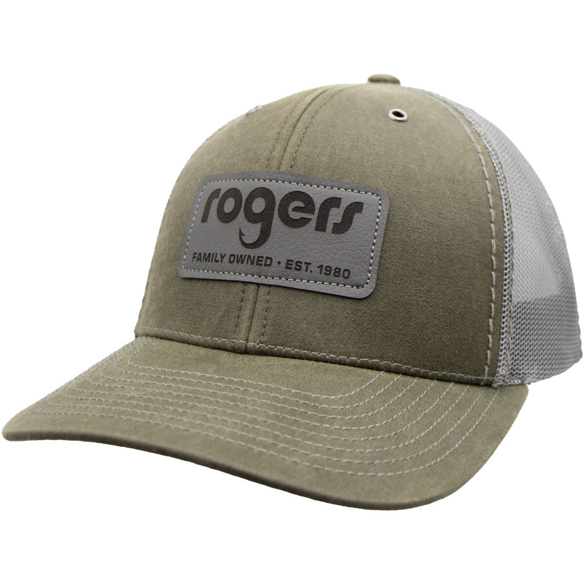 image of Rogers Coated Twill Mesh Back Hat in Olive.