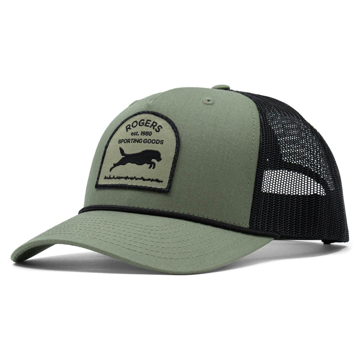 Image of the Rogers Richardson Retriever Patch Rope Hat in Loden/Black