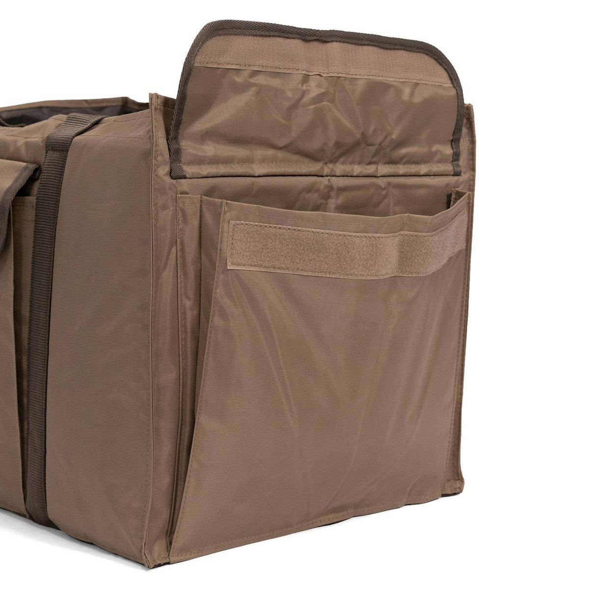 Opened Side Pocket Image of the Rogers Sporting Goods 6 Slot Water Motion Decoy Bag.