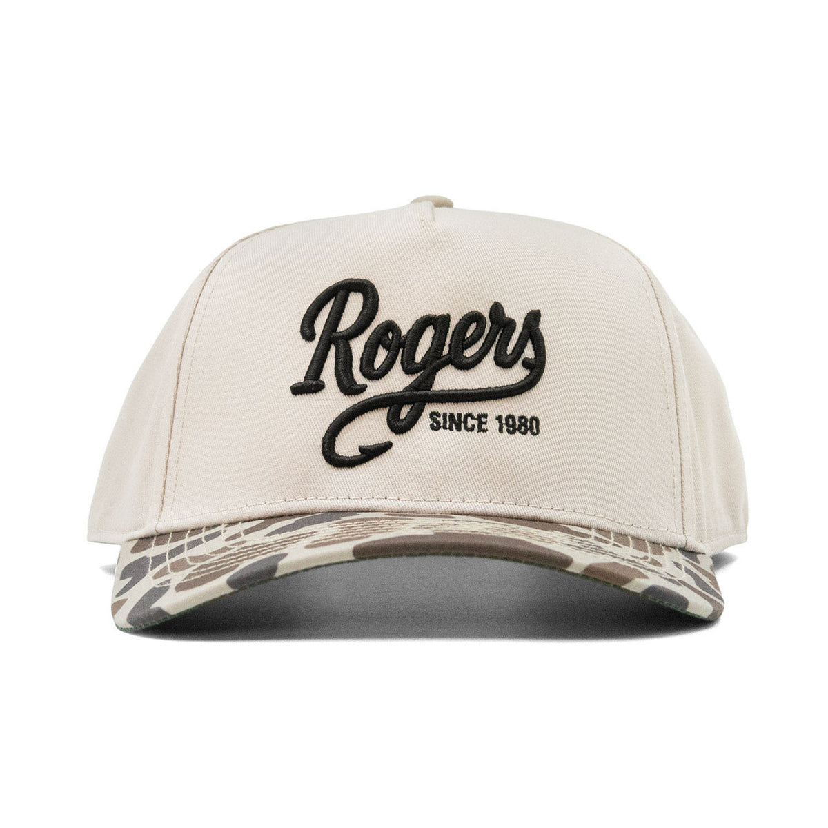 Front image of the Rogers Modern Hook Logo Ea5y Hybrid Hat in Slough.