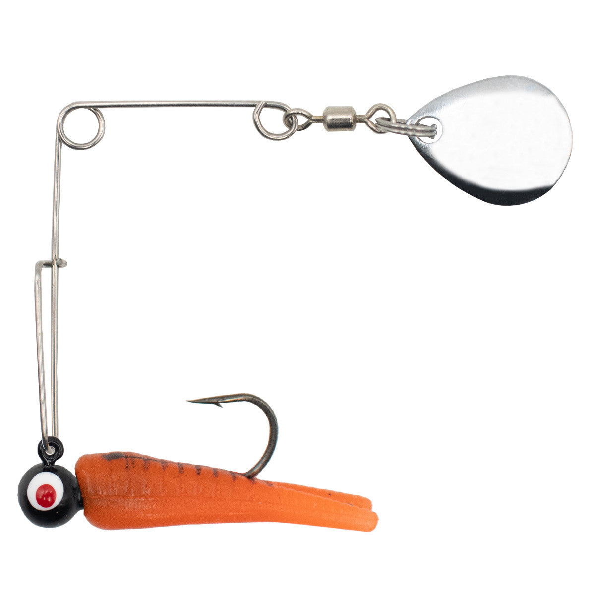 Image of the Rogers Sporting Goods Lil' Bee Split Tail in Orange-Black Ribs