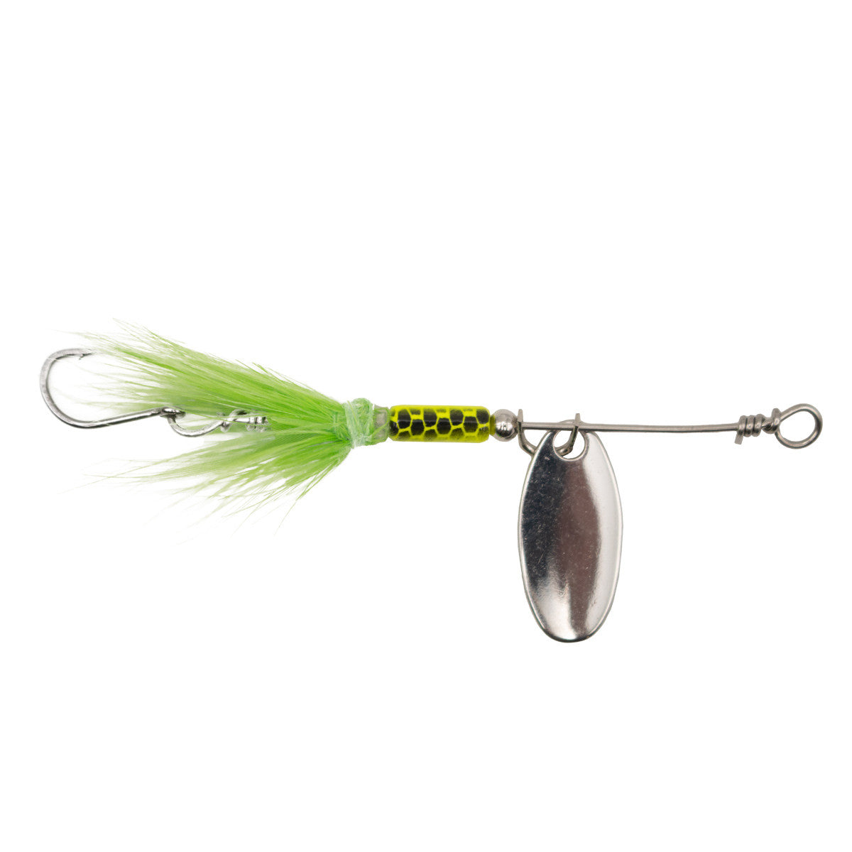 Rogers Beeline Spinner with Nickel Single Hook Image in Chartreuse