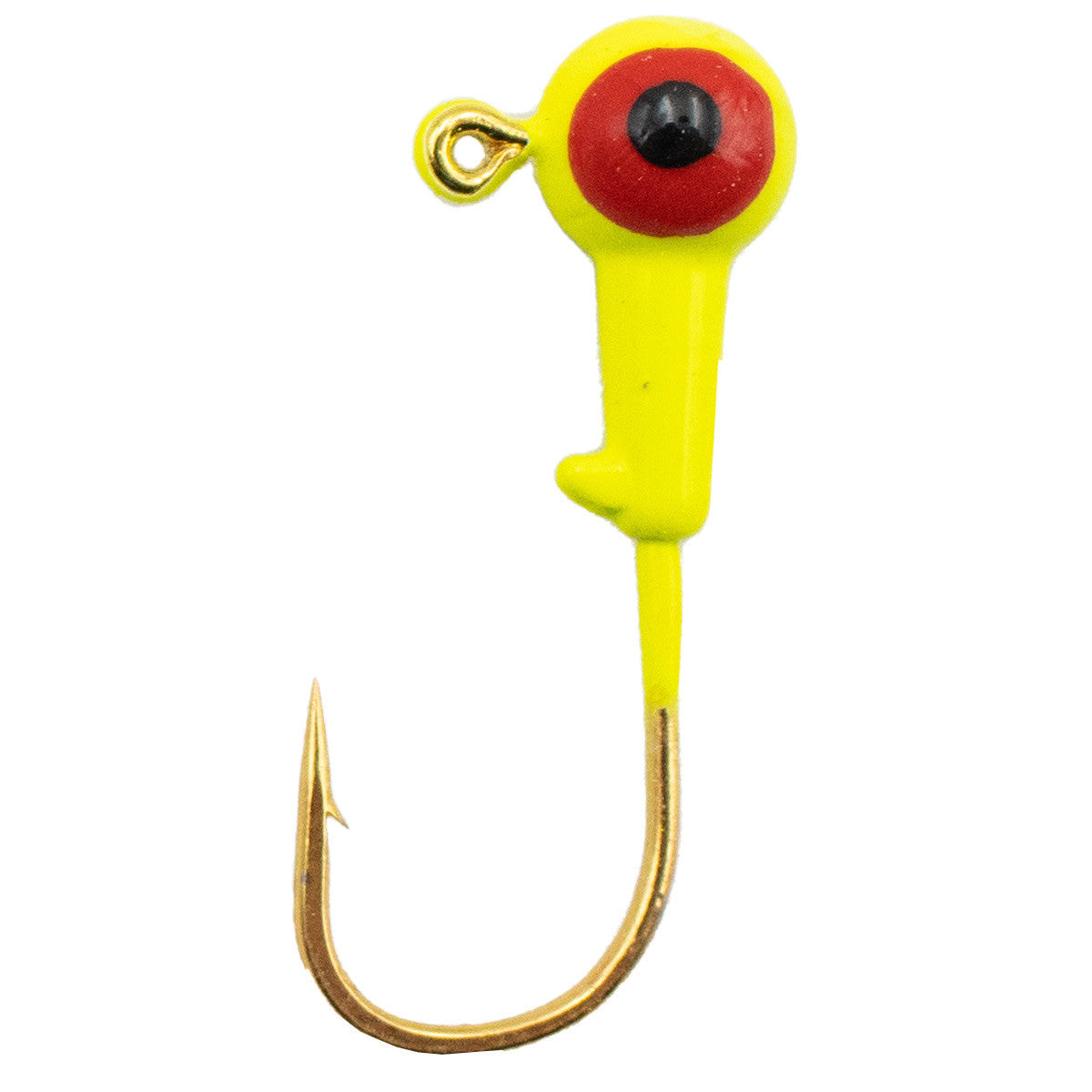 Image of the Rogers Crappie Jig Heads with Gold Hook in Chartreuse