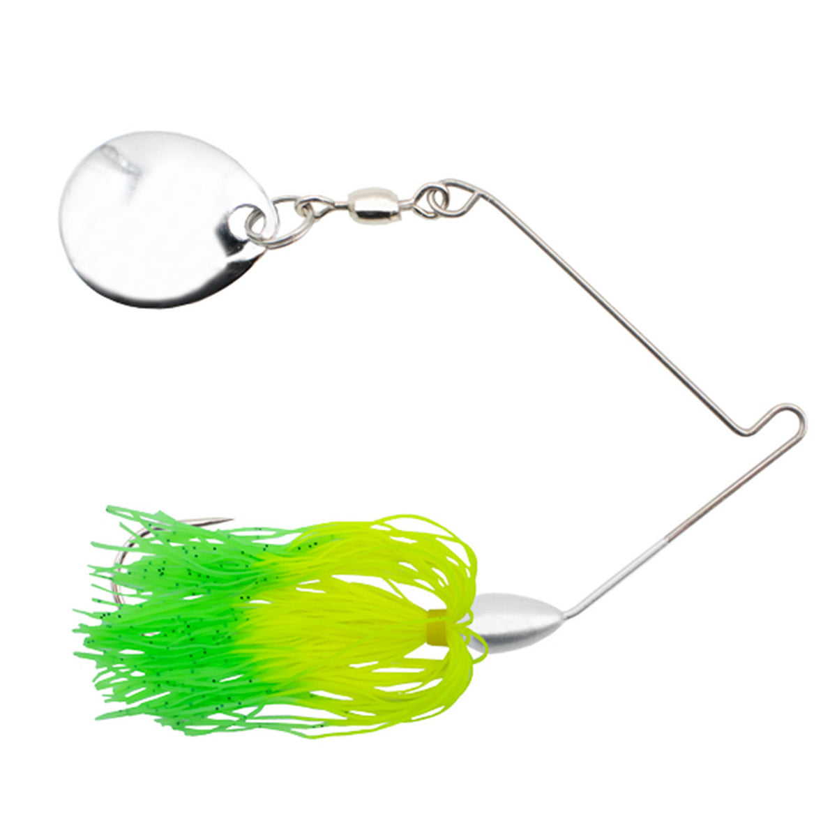 Rogers Micro GO-2 Spinnerbait Silver Image in Chartreuse Lime Tips