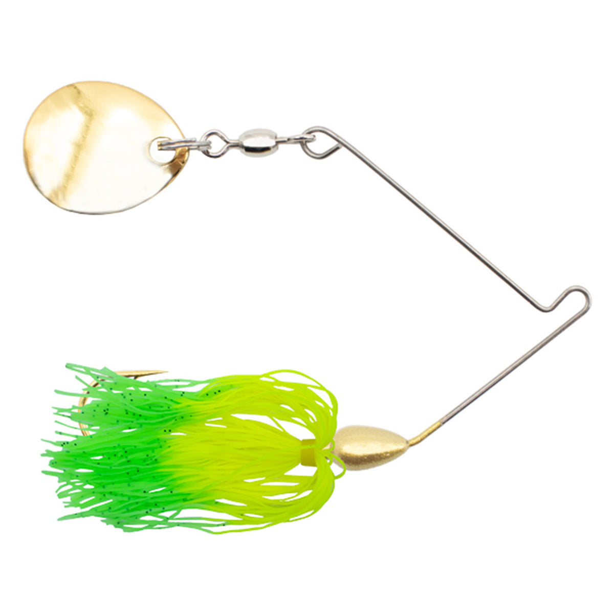 Rogers Micro Go-2 Spinnerbait Gold Image in Chartreuse Lime Tips