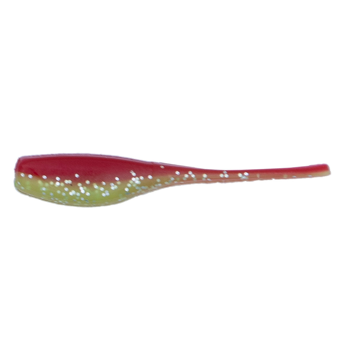 Image of the Rogers 2" Sly Shad in Red/Chartreuse Pepper Sparkle