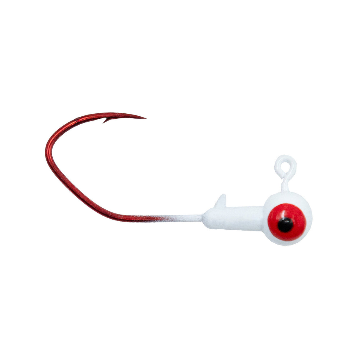 Image of Rogers Sickle Hook Crappie Jigs 1/16 oz. in White - Red Eye