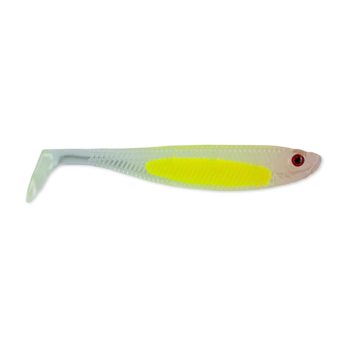 Image of Rogers Core 3.5" Soft Plastic Swimbait in Bone - Chartreuse belly insert